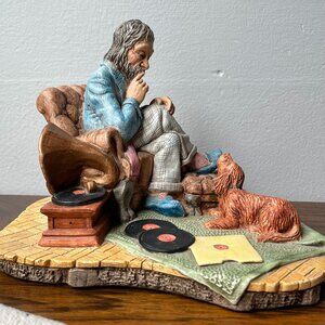 1973 Naturecraft Serenade Stoneware Statue #831 Hand Painted England Vintage